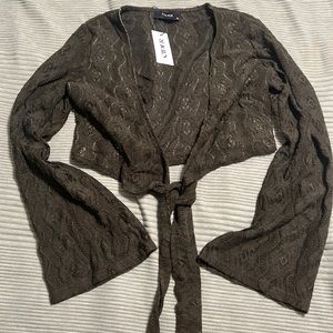 New forest green lace cardigan
